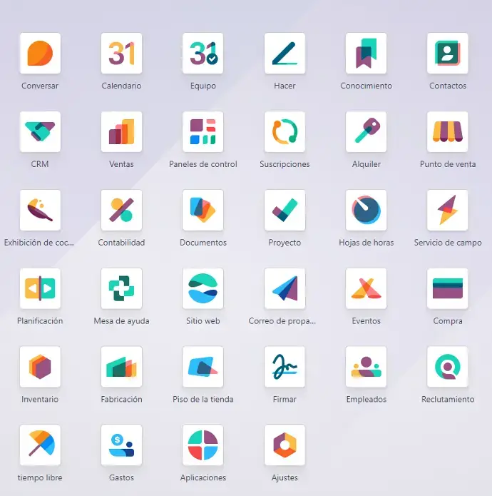 Módulos de Odoo integrados en una sola plataforma