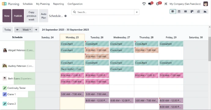 Estado de los proyectos en Odoo